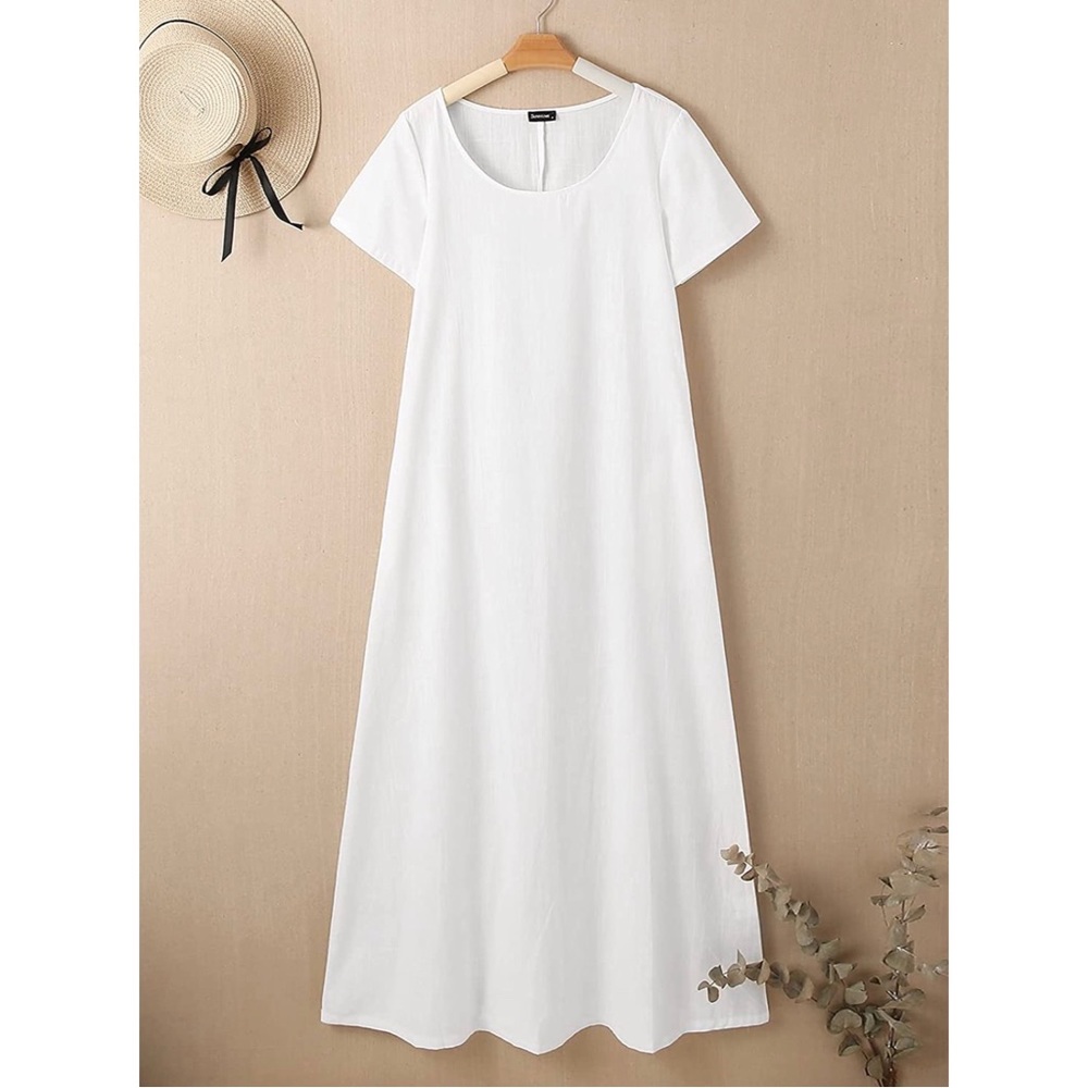 White Linen Summer Dress NWT